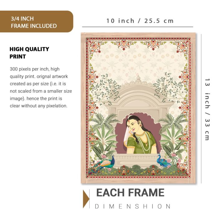 Multicolor Jardine Birds Set of 4 Brown Framed Painting - Image 2