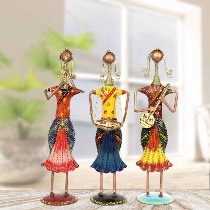 Handicrafts Paradise Musical Lady Dolls Set Handmade Decorative Gift - Image 1