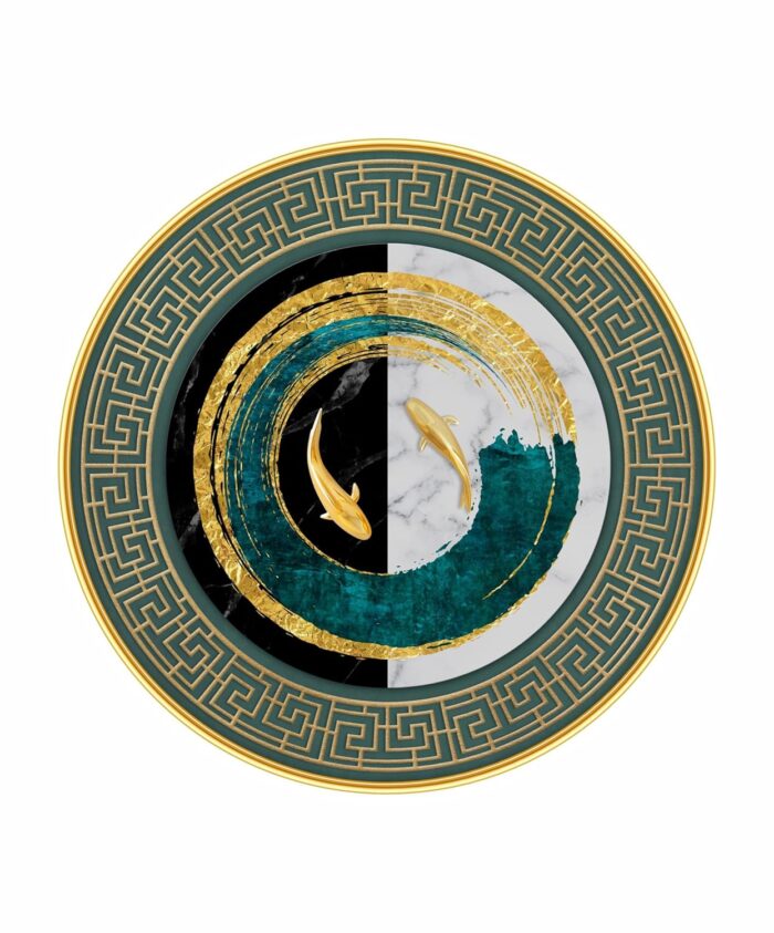 Livin'luxe paintings fish Abstract modern art Premium Sparkle lamination Golden Slim Frame 58 cm x 58 cm Large Size, For Home/Office/Hotel painting GR-17 - Image 5