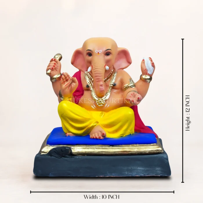 AMBUJA LIGHT YELLOW-KP 12 INCH ECO FRIENDLY GANESH IDOL1