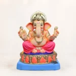 Ashtavinayak Pink Dhoti 15 Inch Eco Friendly Ganpati Idol handcrafted from Shadhu Mati for Ganesh Chaturthi