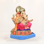 Premium Ashtavinayak Pink Dhoti 15 Inch Eco Friendly Ganesh Idol handcrafted from Shadhu Mati