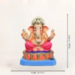 Ashtavinayak Pink Dhoti 15 Inch Shadhu Mati Eco Friendly Ganpati Idol for Ganesh Chaturthi