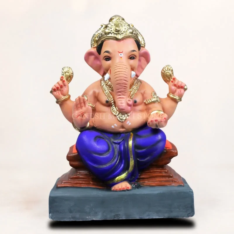 Chaurang Blue Kp 12 Inch Eco Friendly Ganesh Idol