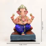 Mitti Ke Chaurang Blue Kp 12 Inch Eco Friendly Ganesh Idol