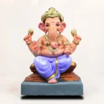 Eco-friendly clay Ganesh murti with orange and pink dhoti for Ganesh Chaturthi 2026 booking