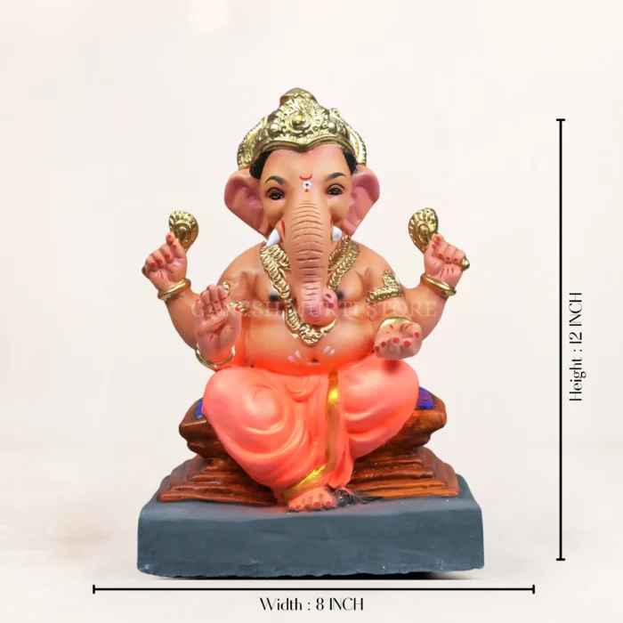Chaurang Orange Kp 12 Inch Eco Friendly Ganesh Idol Size Dimensions