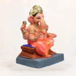 Chaurang Orange Kp 12 Inch Eco Friendly Ganesh Idol Side Angle View