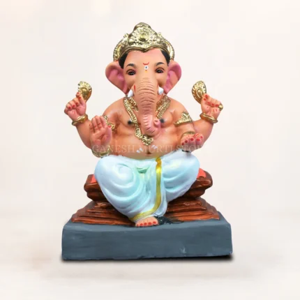 Side Profile View Chaurang White Kp 12 Inch Clay Murti