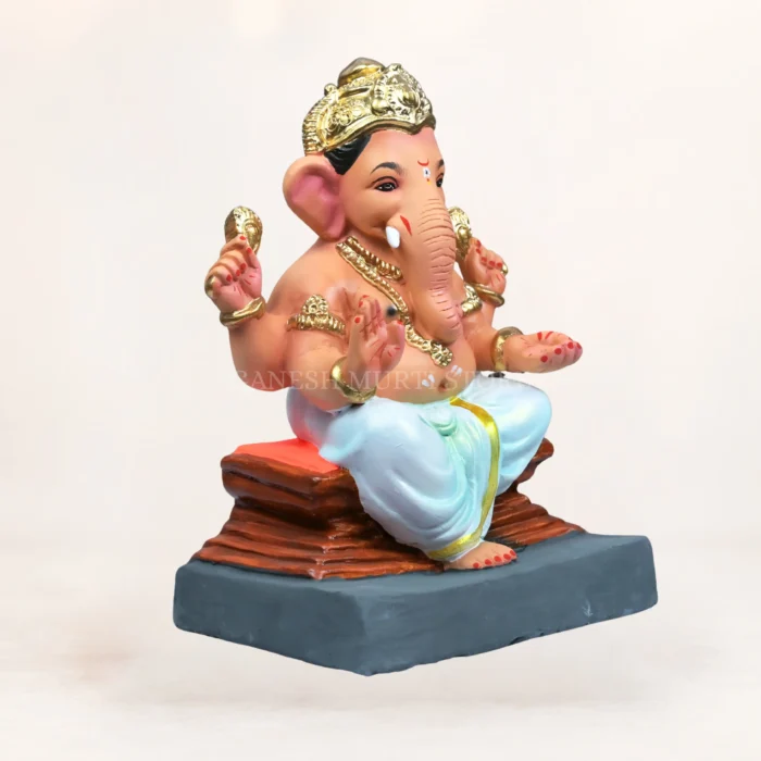 Chaurang White Kp 12 Inch Eco Friendly Ganesh Idol Main View
