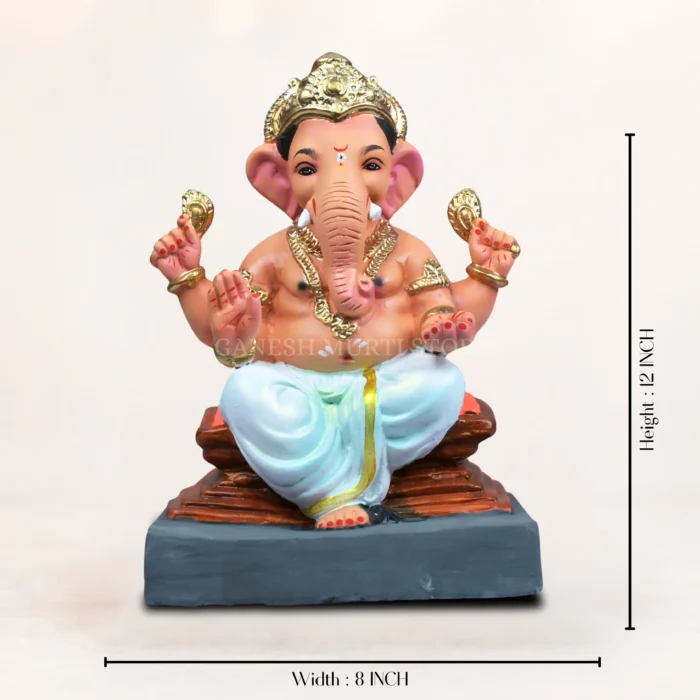 Setup View Chaurang White Kp 12 Inch Clay Murti For Home Puja