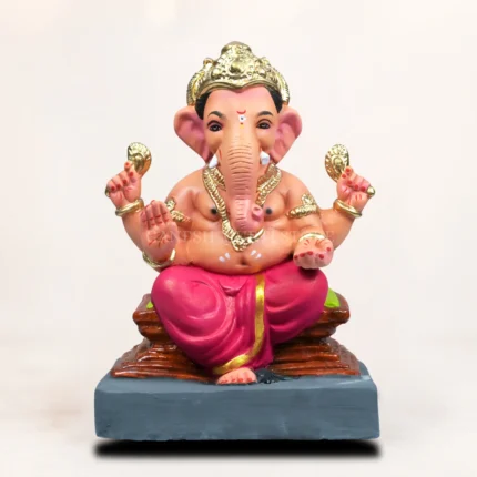 Chaurang Red Kp 12 Inch Eco Friendly Ganesh Idol Size Dimensions