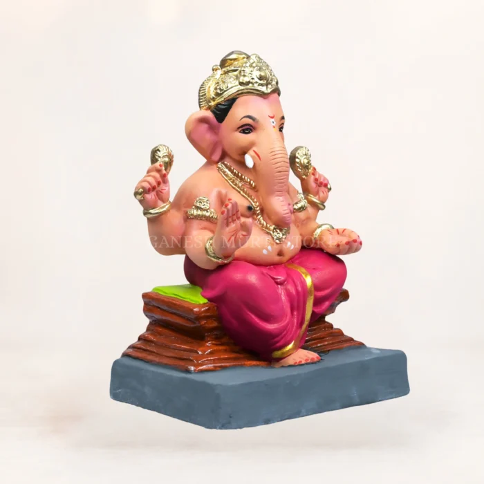 Side Profile View Chaurang Red Kp 12 Inch Clay Murti
