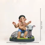 Cow Bal Ganpati idol 15 inch eco friendly sky blue dhoti shadu mati clay handcrafted multi color Ganesh murti