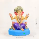 Double Modak Baal Ganesha Purple 12-Inch Eco-Friendly Ganesh Idol -SS - Image 2