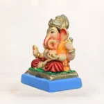 Handcrafted eco friendly Ganpati murti 15 inch red dhoti shadu mati clay idol multi color traditional design