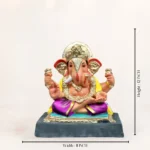 Lal Bagh Raja White 12-Inch Eco-Friendly Shadu Mati Ganesh Idol handcrafted with traditional artistic detailing.