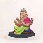Eco Friendly Ganpati Idol in Noida crafted from Shadhu Mati, 14-inch multicolor Ganesh murti for sustainable celebrations
