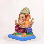 Gattu Purple Dhoti 16 Inch Shadu Mati Eco-Friendly Ganpati Idol handcrafted from natural river clay for Ganesh Chaturthi.