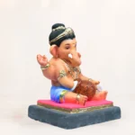 12-inch eco friendly clay Ganesha murti in sky blue color for Ganesh Chaturthi