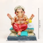 Kainchi Load Red Dhoti eco friendly Ganpati murti, handcrafted 12 inch clay Ganesha idol by Ganesh Murti Store.