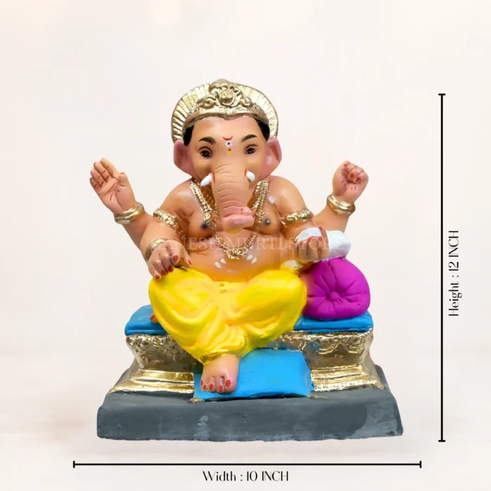 Handcrafted Natural Clay Ganesh Idol | Eco-Friendly Handmade Ganesha Murti for Ganesh Chaturthi