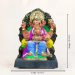 Lal Bagh Cha Raja Sky Blue 12-Inch Eco Friendly Ganesh Idol dimensions and size chart