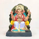 Eco-friendly Shadu Mati Ganpati Murti handcrafted from natural clay with traditional design for Ganesh Chaturthi celebrations.