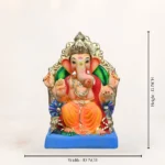 Handmade Shadu Mitti Ganpati Idol 15 inch eco friendly Ganesh murti with natural clay finish in Delhi.