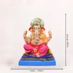 Lambodar Pink Dhoti 18 Inch Eco-Friendly Ganpati Idol handcrafted from natural Shadu Mati clay for Ganesh Chaturthi.