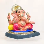 Mahisuri Double Load Pink Dhoti 12-Inch Eco Friendly Ganesh Idol made of natural clay