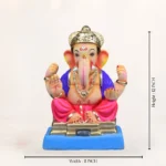 Mahisuri Pink 12-Inch Eco Friendly Ganesh Idol handcrafted from natural clay