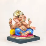 Eco-friendly Ganpati Murti made from natural clay, handmade biodegradable Ganesh idol for Ganesh Chaturthi home decoration and visarjan.