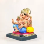 Premium handmade eco-friendly Ganesh idol crafted from natural clay with intricate detailing for festive worship.