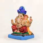 Traditional Eco Friendly Ganpati Murti in Noida crafted from Shadhu Mati, 14-inch multicolor Ganesh idol