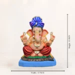 Premium Eco Friendly Ganpati Murti in Noida made from Shadhu Mati, 14-inch colorful Ganesh idol for worship