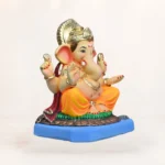 Mahisuri Yellow Ganpati idol 15 inch eco friendly shadu mati clay handcrafted multi color Ganesh murti New Delhi