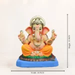 Eco friendly Mahisuri Yellow Ganpati murti 15 inch shadu mati clay idol handcrafted Ganesh murti New Delhi