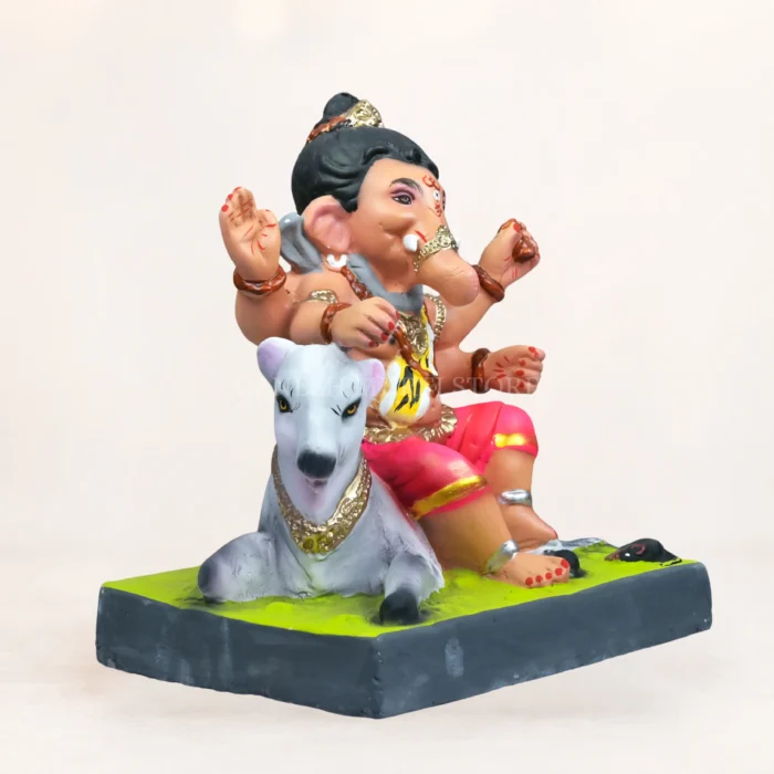 Nandi Shankar Pink 12-Inch Eco-Friendly Ganesh Idol - KP - Image 4