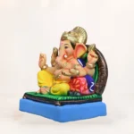Traditional Parbhawal Peswai Yellow Dhoti 15 inch eco friendly Ganpati idol with vibrant multi-color finish