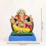 Handcrafted Parbhawal Peswai Yellow Dhoti 15 inch eco friendly Ganpati idol made from Shadhu Mati for Ganesh Chaturthi