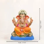 Handcrafted 15-inch Eco Friendly Ganpati Murti in Noida crafted from natural Shadhu Mati with multicolor finish