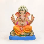 Natural clay Eco Friendly Ganpati Murti in Noida crafted from Shadhu Mati, 15-inch multicolor Ganesh idol