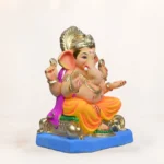 Eco Friendly Ganpati Murti in Noida made from Shadhu Mati, 15-inch multicolor handcrafted idol for Ganesh Chaturthi