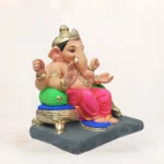 Premium 12 inch Clay Ganpati Idol handcrafted from natural clay for eco-friendly Ganesh Chaturthi celebrations