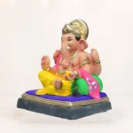 12 inch Mitti Ke Ganpati Murti in multicolor handcrafted from eco-friendly clay for Ganesh festival celebrations