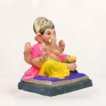 Handmade Mitti Ke Ganpati Murti crafted from natural clay with vibrant multicolor finish for festive worship