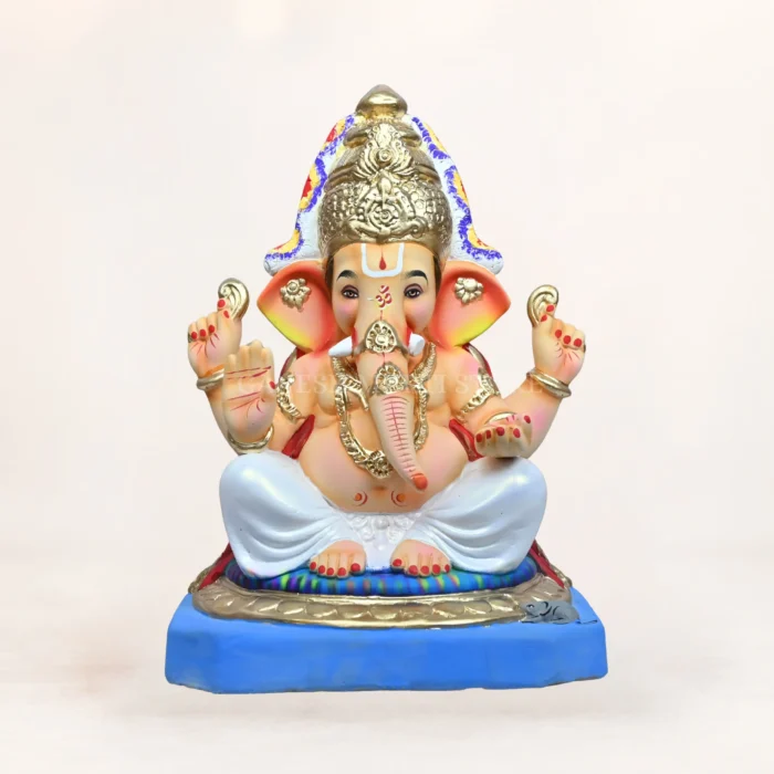 Tirupati Balaji White 15 inch eco friendly Ganpati idol handcrafted from Shadhu Mati for Ganesh Chaturthi celebrations