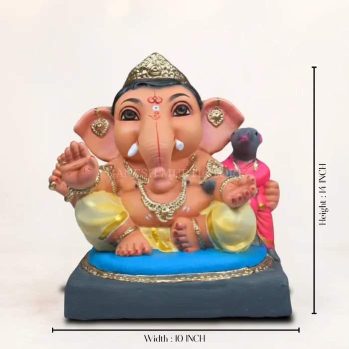 Biodegradable Ganesh idol crafted from natural materials for eco-conscious festive celebrations.