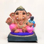 Eco-friendly Ganpati murti handcrafted from natural clay with intricate detailing, biodegradable design, and non-toxic colors for Ganesh Chaturthi.